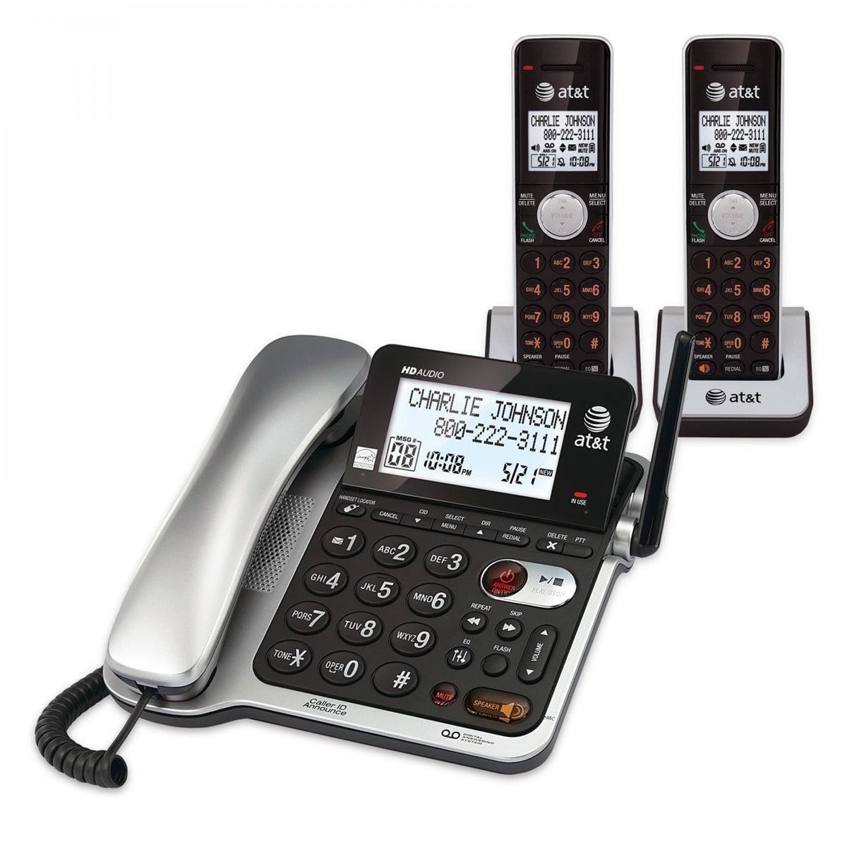 Dect 6.0 Corded/Cordless 2-Handset Phone System R85168