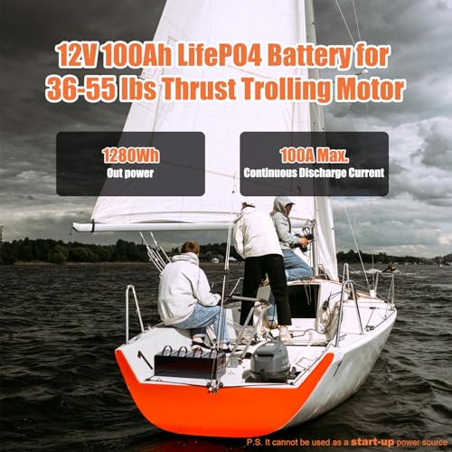 12V 100Ah LiFePO4 Group 31 Lithium Battery with Built-in 100A BMS B5059