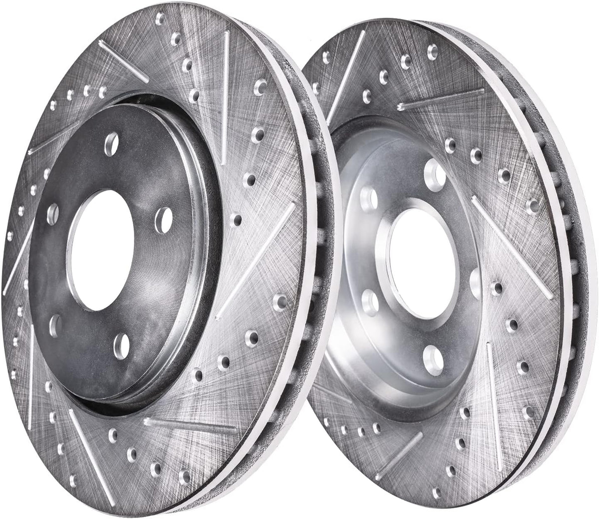 Front Rear Drilled & Slotted Rotors + Brake Pads Replacement 10pc Set I880