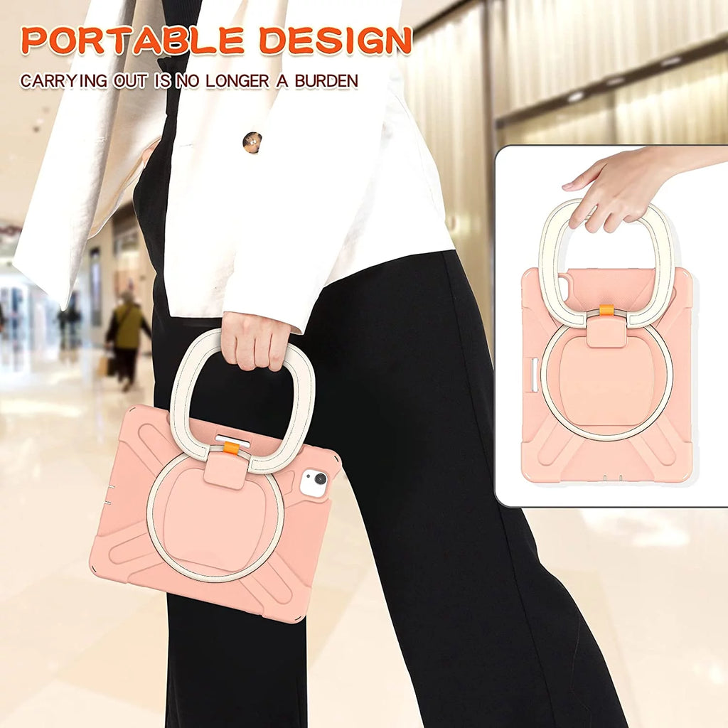 iPad Case with Rotatable Stand Shoulder Strap Pencil Holder Shockproof Silicone I924574