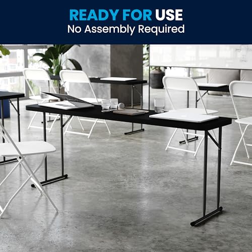 6' White Plastic Folding Training Table E32266