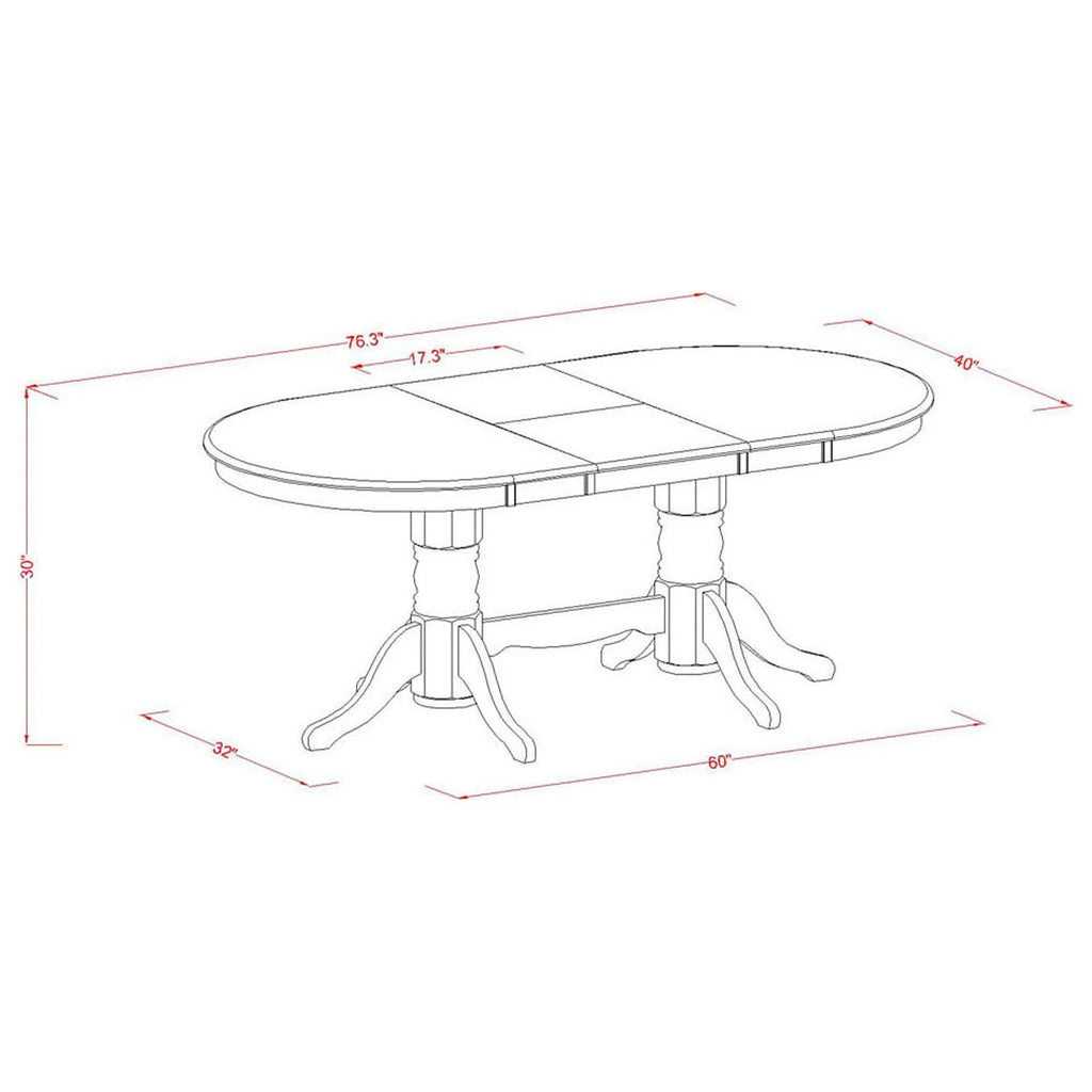 Linen White/Baby Blue 9-piece Wood Dining Set W437504