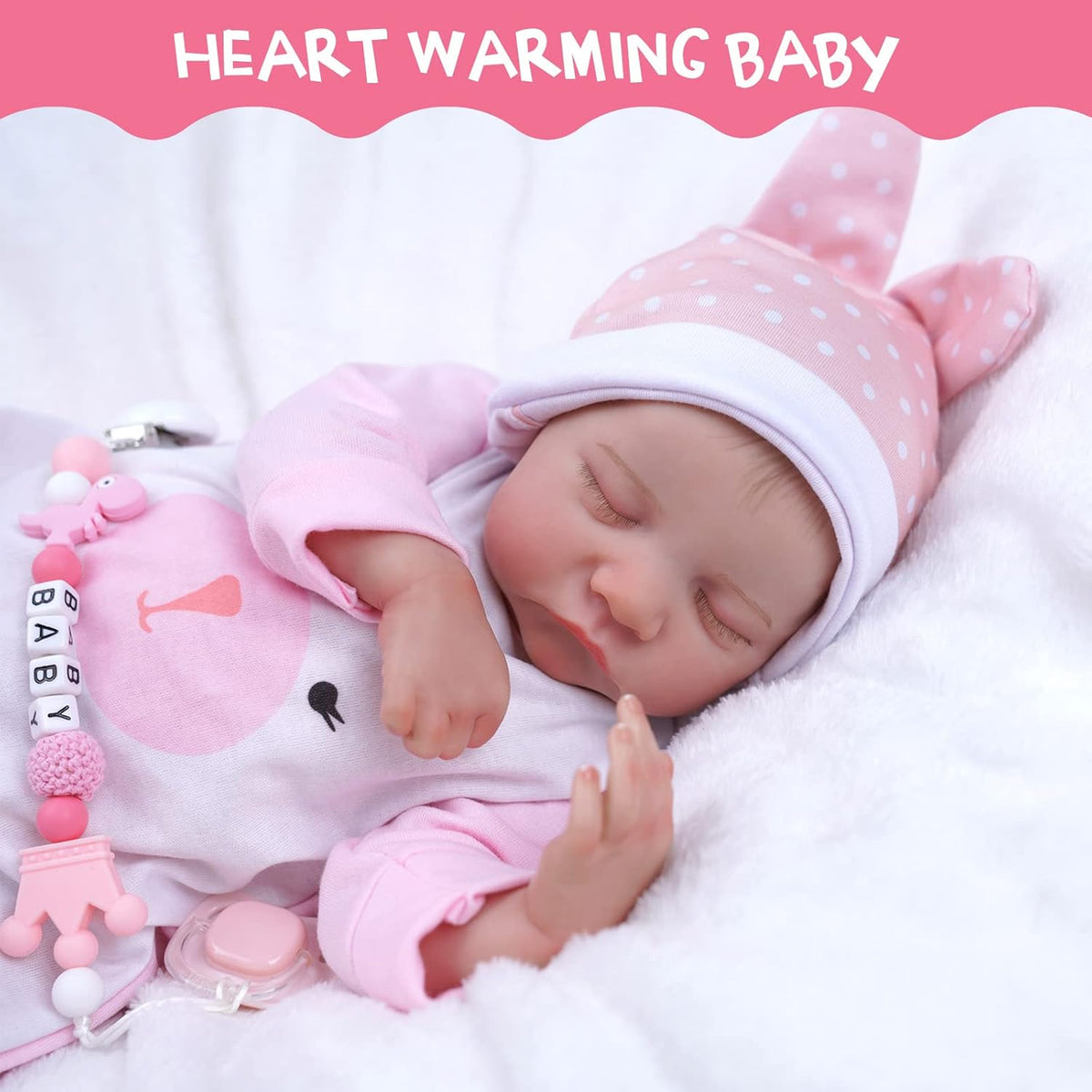 17-Inch Soft Cloth Body Realistic Newborn Baby Dolls with Toy Accessories D762075