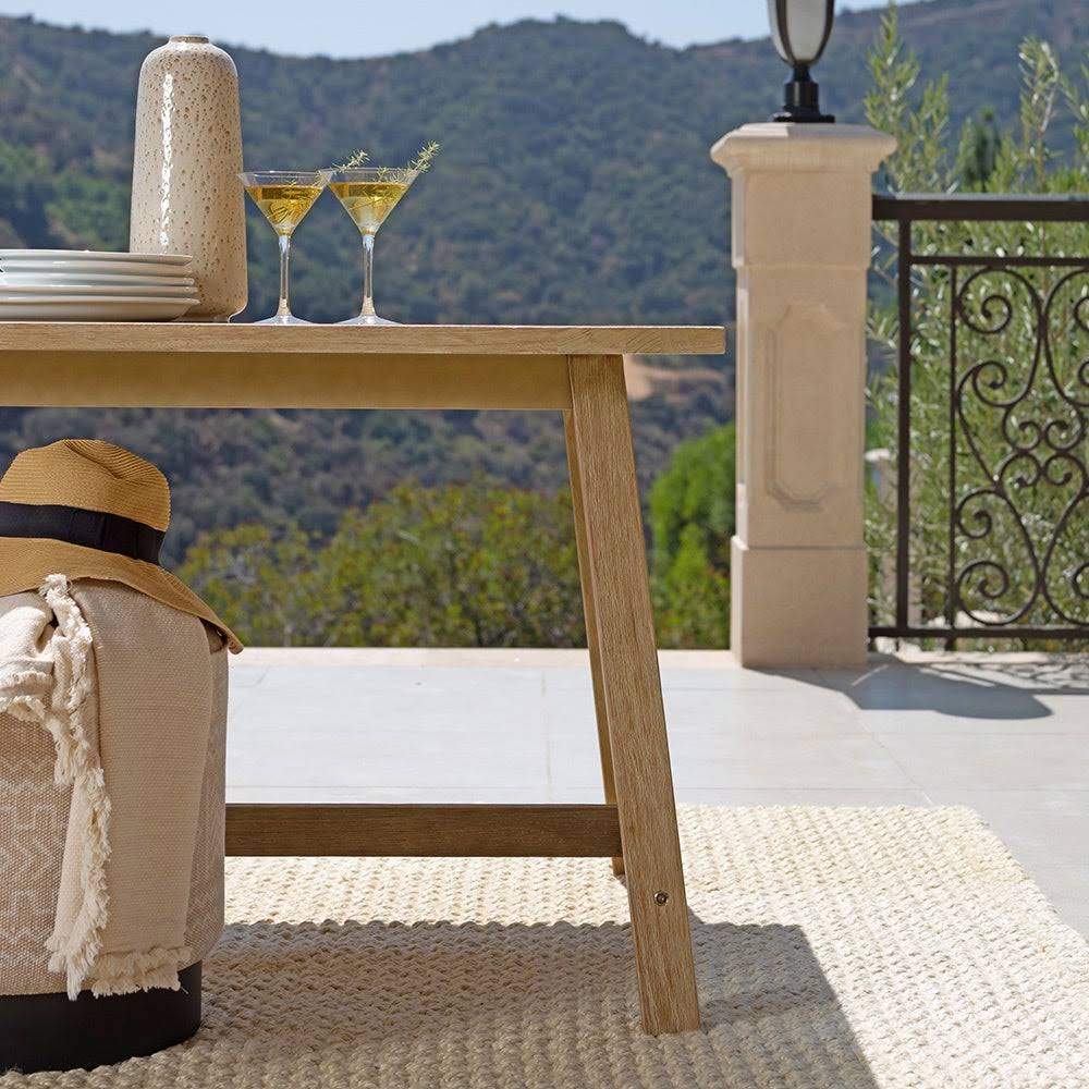Light Brown Eucalyptus Wood Rectangular Outdoor Dining Table B969