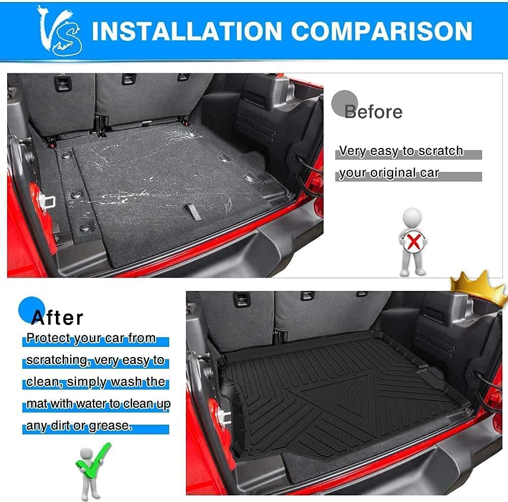 Heavy Duty Trunk Liner for Jeep Wrangler Sahara 4 Doors 2018 2019 2020 M5948