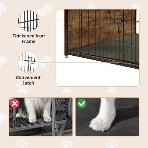 Rustic Brown Wooden Dog Crate 27" L×20" W×23" H I860