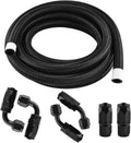 5/8" CPE Braided Nylon Stainless Steel Fuel Line Hose Kit, Pack of 2 G226