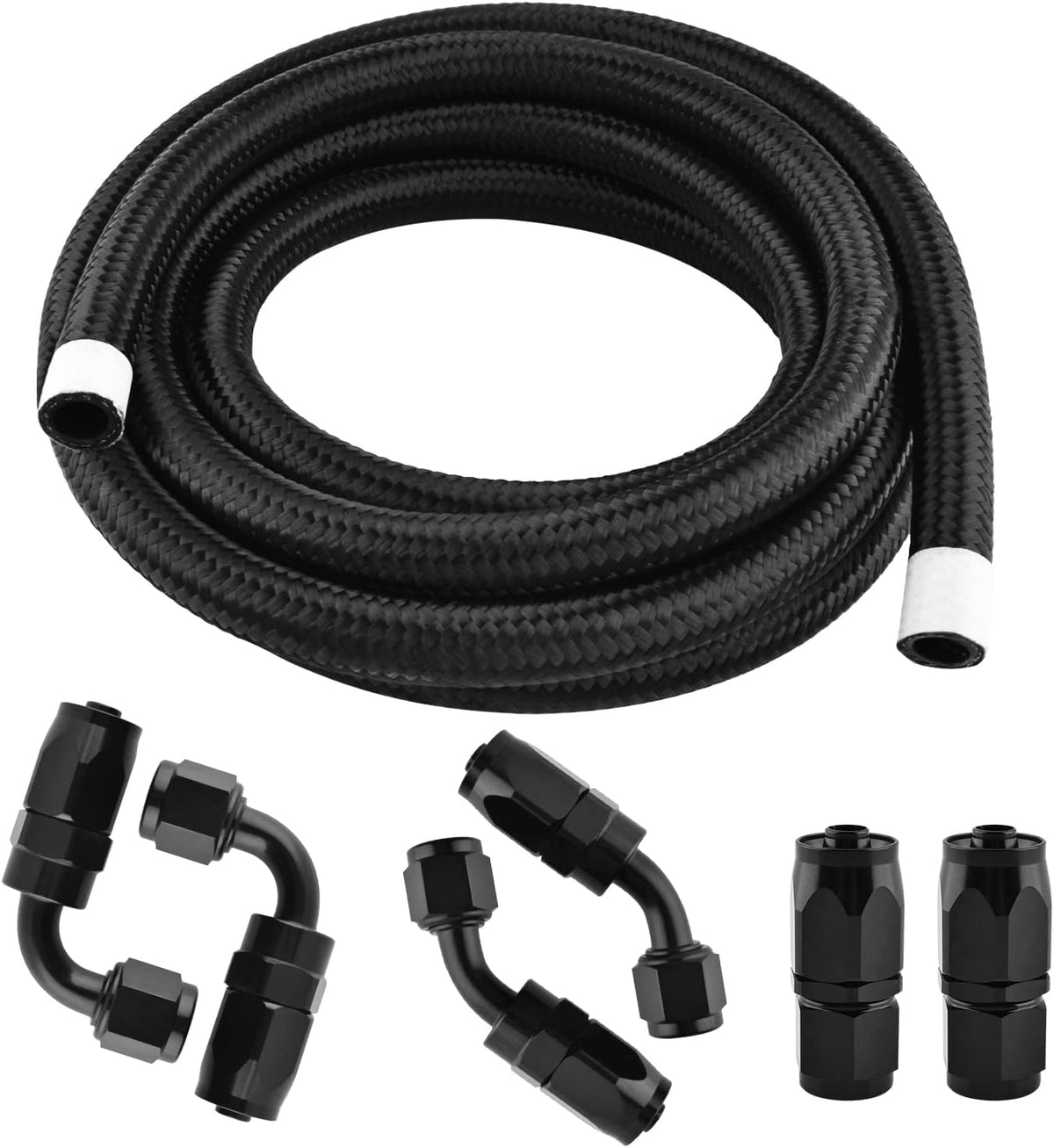5/8" CPE Braided Nylon Stainless Steel Fuel Line Hose Kit, Pack of 2 G226