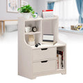 White 2 Drawer Bedside Table D282