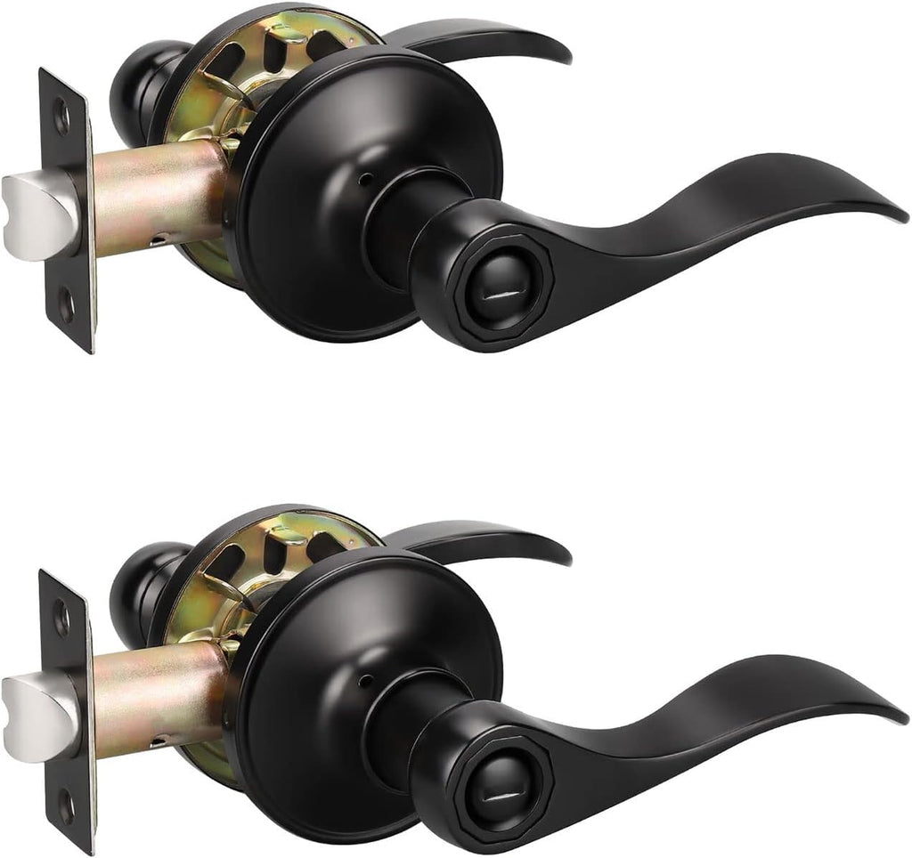 10 Pack Matte Black Passage Door Lever Sets R724856