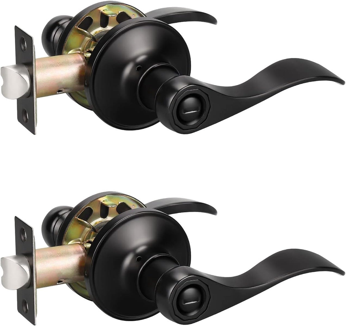 10 Pack Matte Black Passage Door Lever Sets R724856