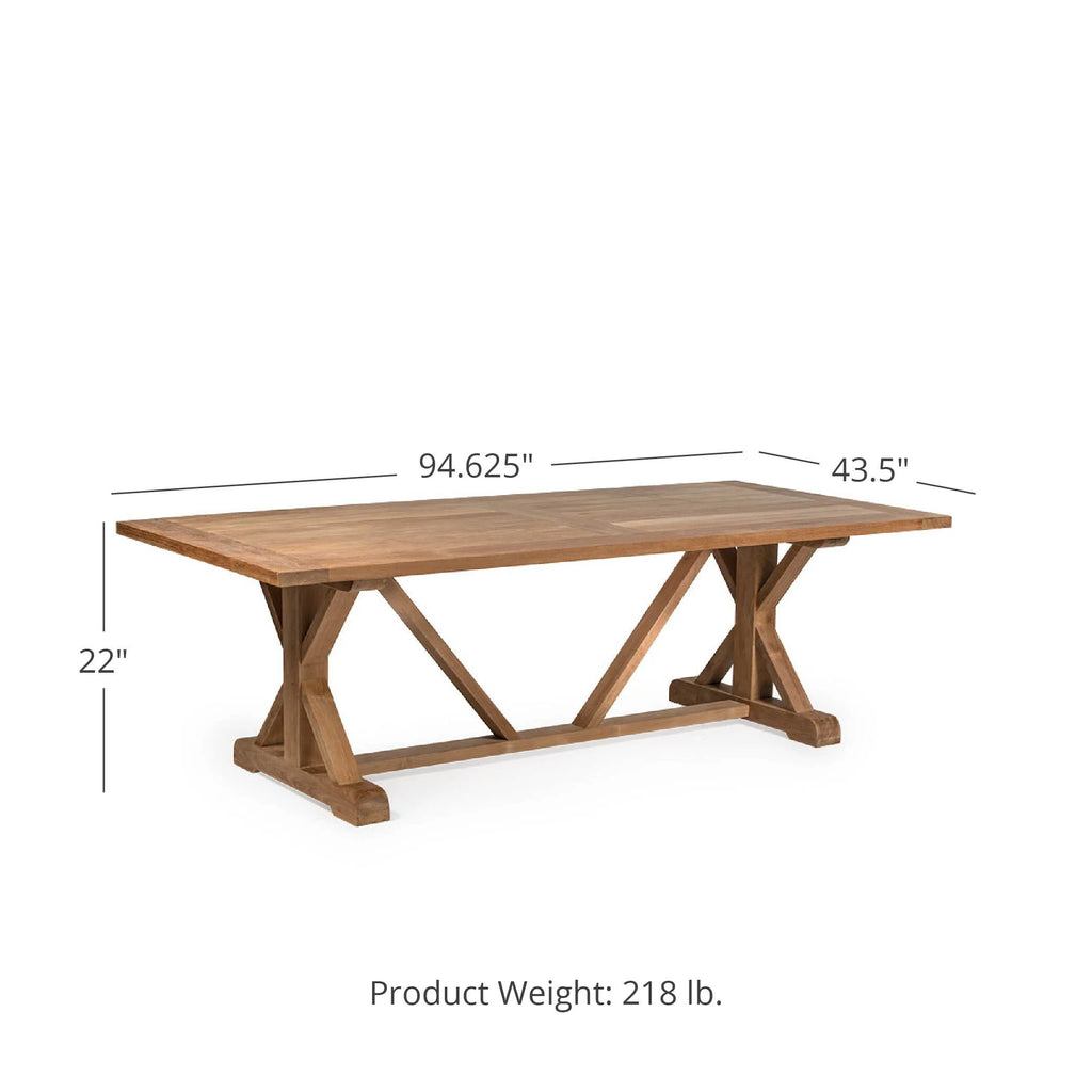 Grade A Teak 96" Rectangular Dining Table H282
