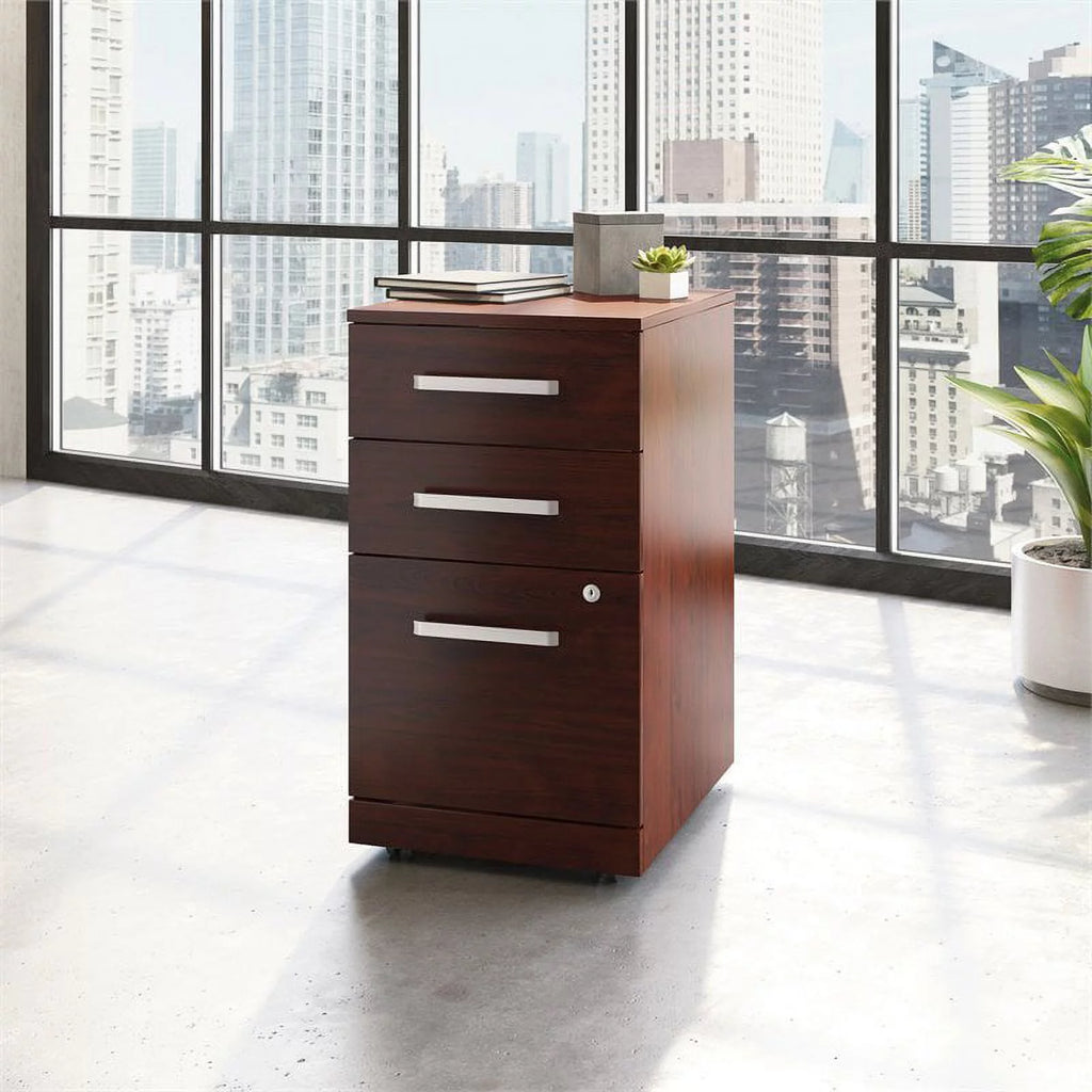 Engineered Wood 3-Drawer Mobile Filing Cabinet W106