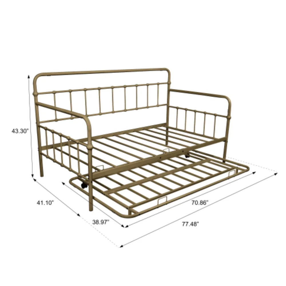 Metal Frame Daybed with Trundle C171222