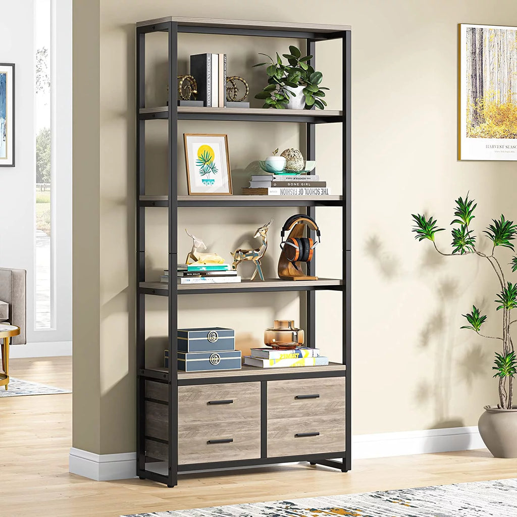 Tall Bookshelf with 4 Drawers D9189