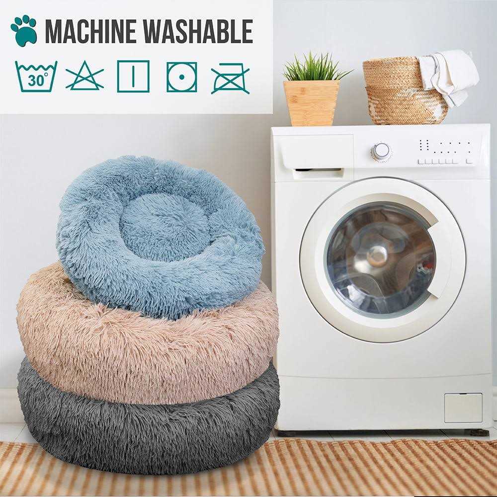 Round Washable Calming Dog Bed Q77195