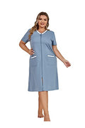 Plus Size Zip Robe Loungewear Bathrobe T69649