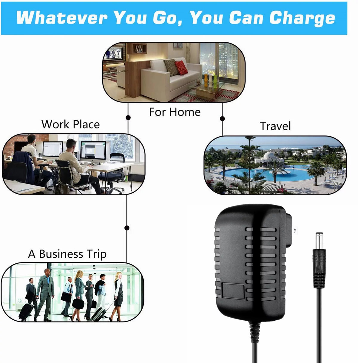 Compatible AC / DC Adapter Replacement Power Supply Cord Cable Charger I506223