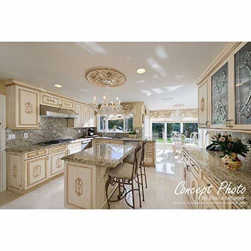 9x22OD x 4 1/8x22ID x 5/8x22P Ceiling Medallion, Hand-Painted Spartan Stone D148