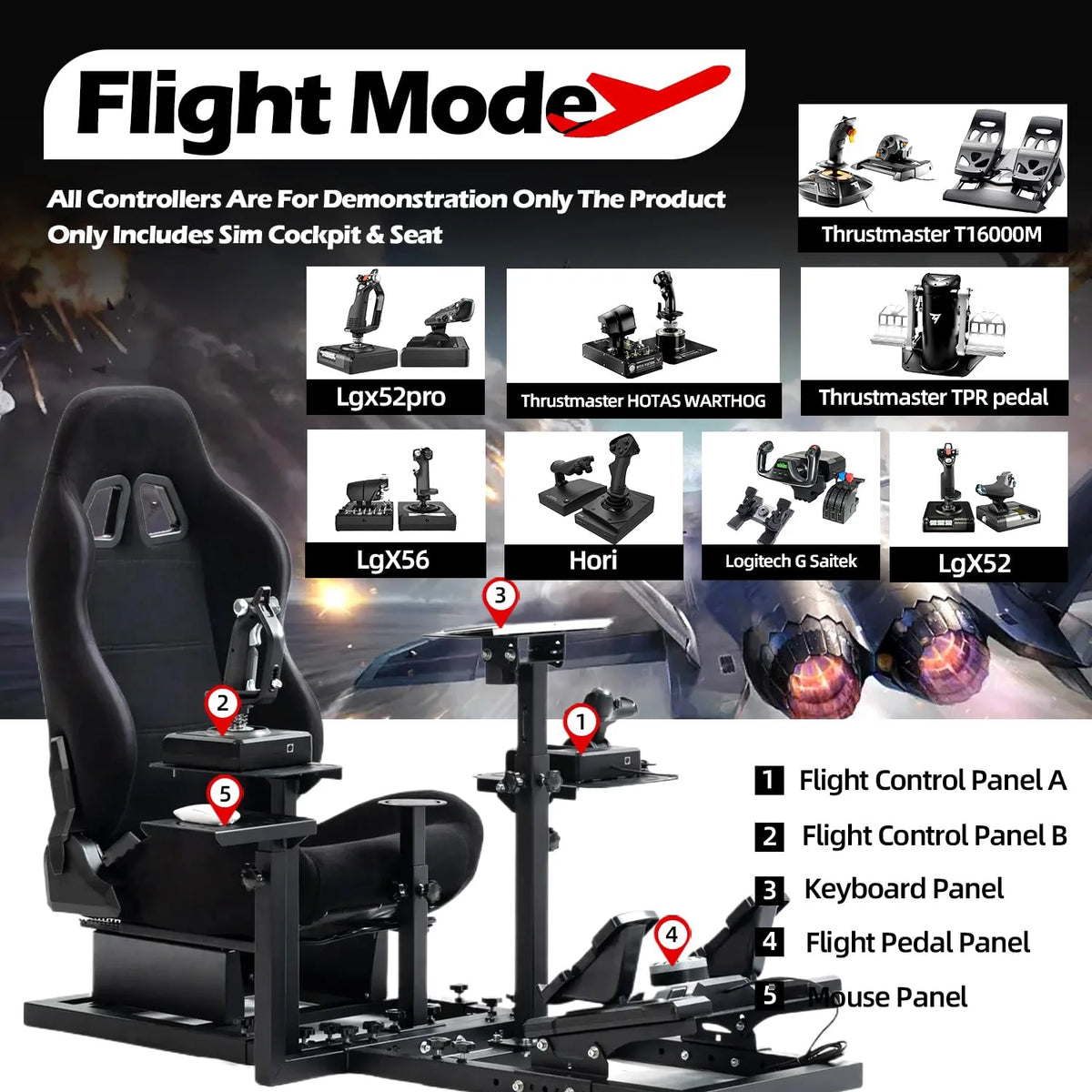 Racing Flight Sim Cockpit with Seat O53770