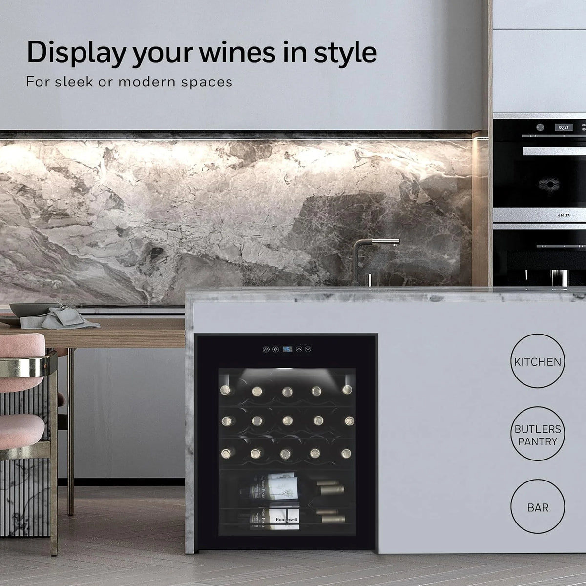 24 Bottle Compressor Wine Cooler Refrigerator U7538