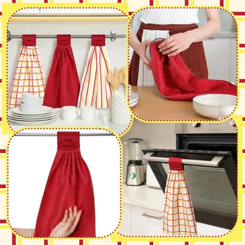 6 Pcs Check Striped Microfiber Towels B274