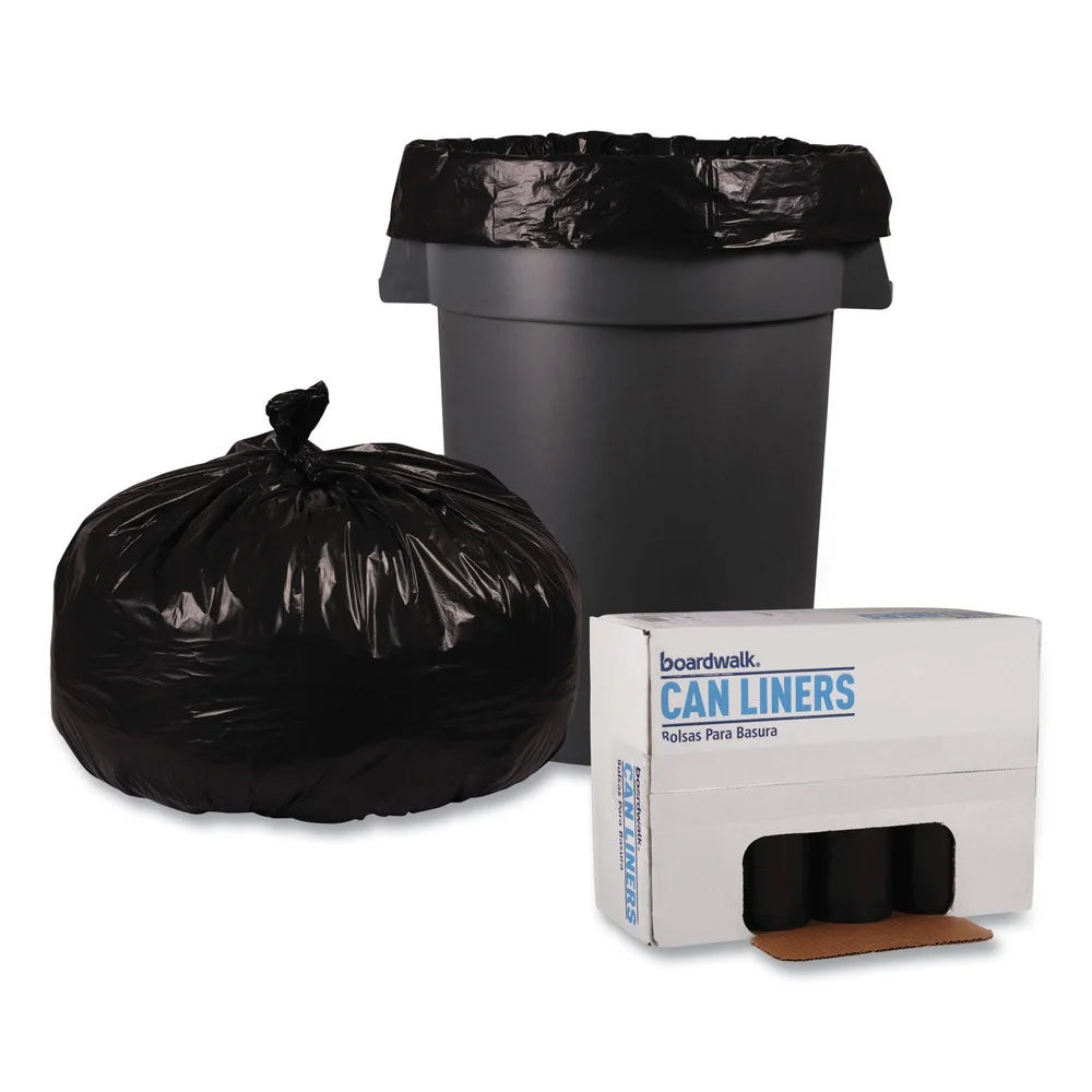 60 gal. 1.2 mil Recycled Low-Density Polyethylene Can Liners - Black (100/Carton) E577043