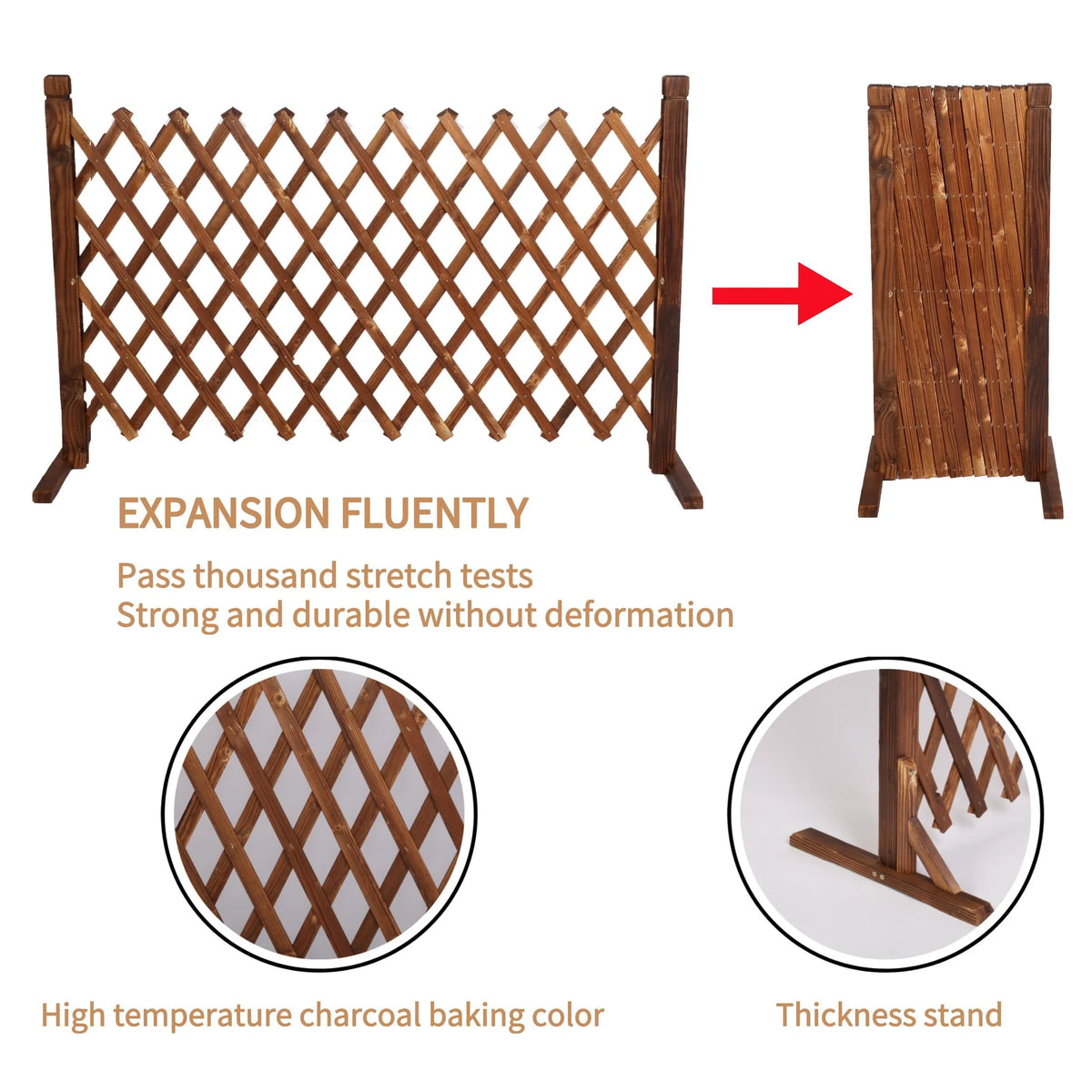 2 Pack 27.5 x 63 Extendable Wood Fence Z675