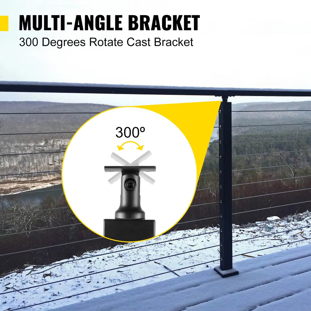 Cable Railing Post 36" Stainless Steel Black B83350
