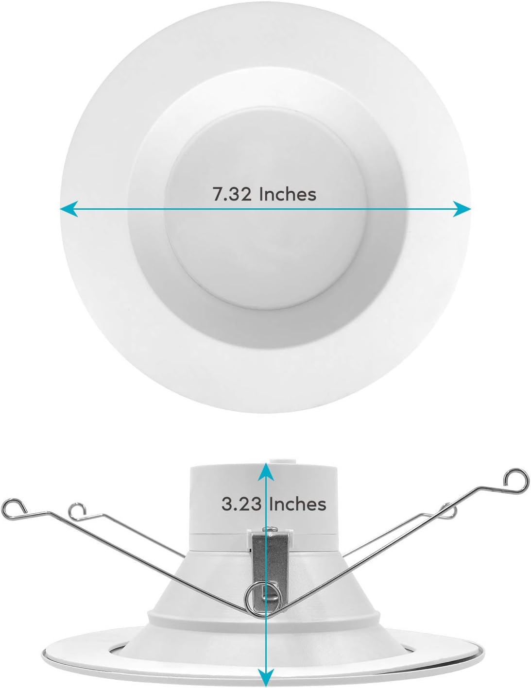 5/6 Inch LED Recessed Retrofit Downlight, 14W=90W, CCT Color Selectable, Dimmable, 1100 Lumens, Wet Rated, Smooth Trim (4 Pack) J24710