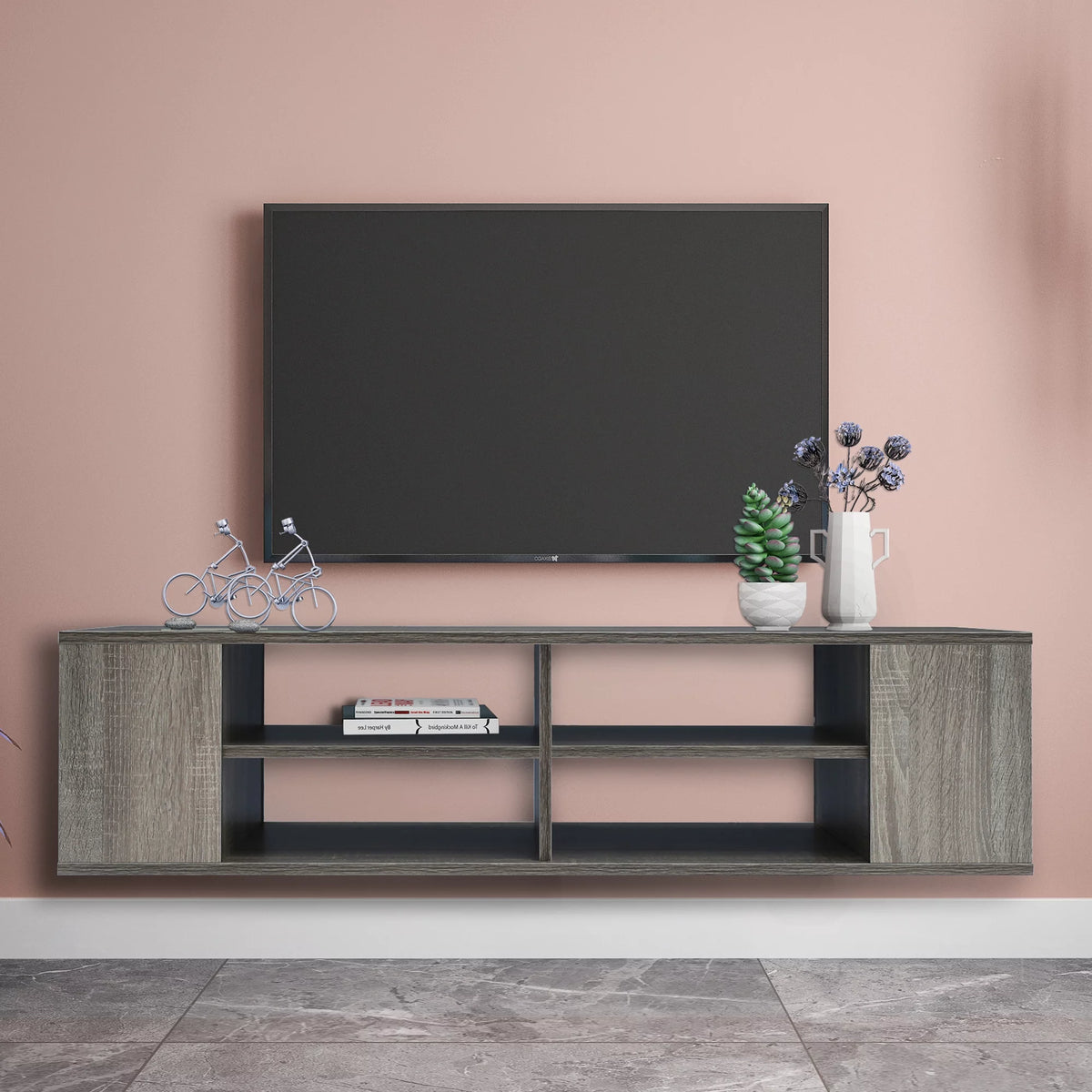 Wall Mounted Floating TV Stand with Adjustable Shelf L892
