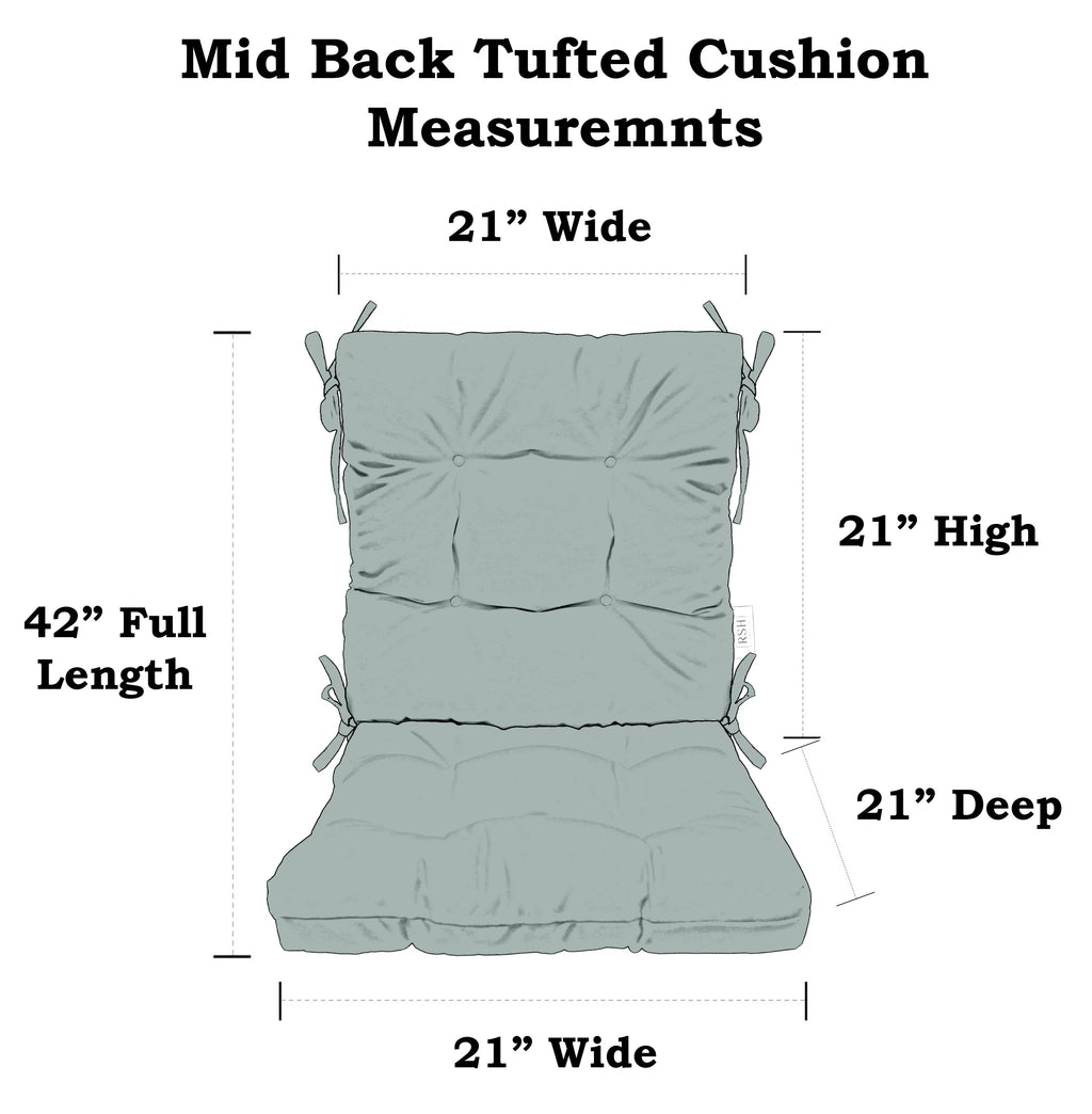Indoor Outdoor Tufted Mid Back Chair Cushion J7373