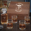 Whiskey Decanter and Rocks Glasses Box Set E4998