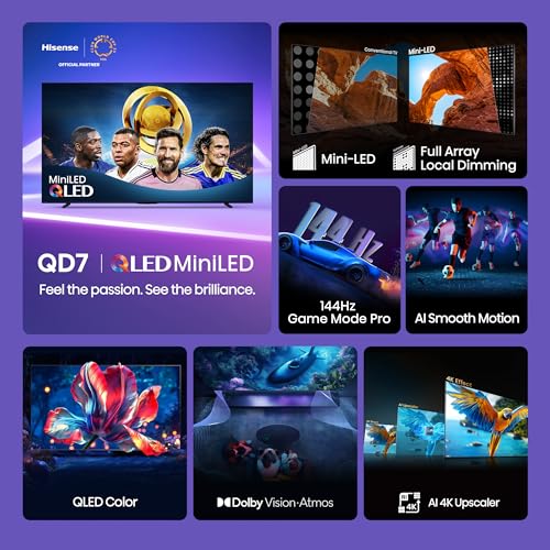 75" QLED Mini-LED 4K UHD Smart Fire TV, Native 144hz, HDR10+, Dolby Vision, Dolby Atmos, Black T119846