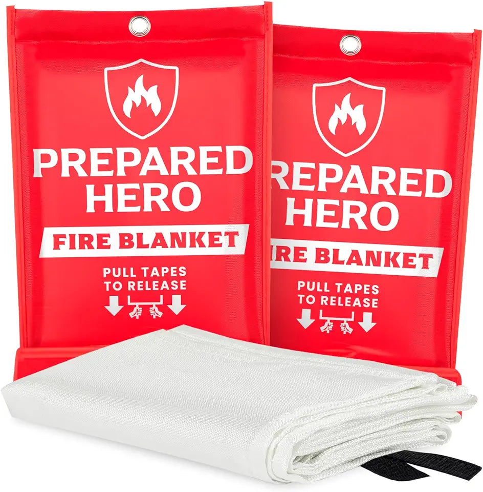 Emergency Fire Blanket 2 Pack 40” x 40” Fiberglass V975