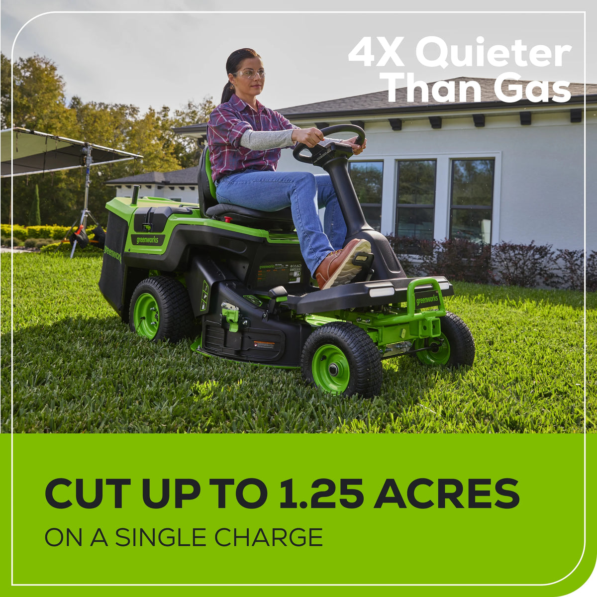 60V 30” Riding Lawn Tractor with Batteries & Charger J9696