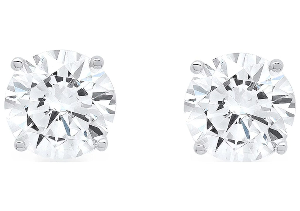 0.2 ct Round Cut Red Simulated Ruby 18k White Gold Stud Earrings N3989