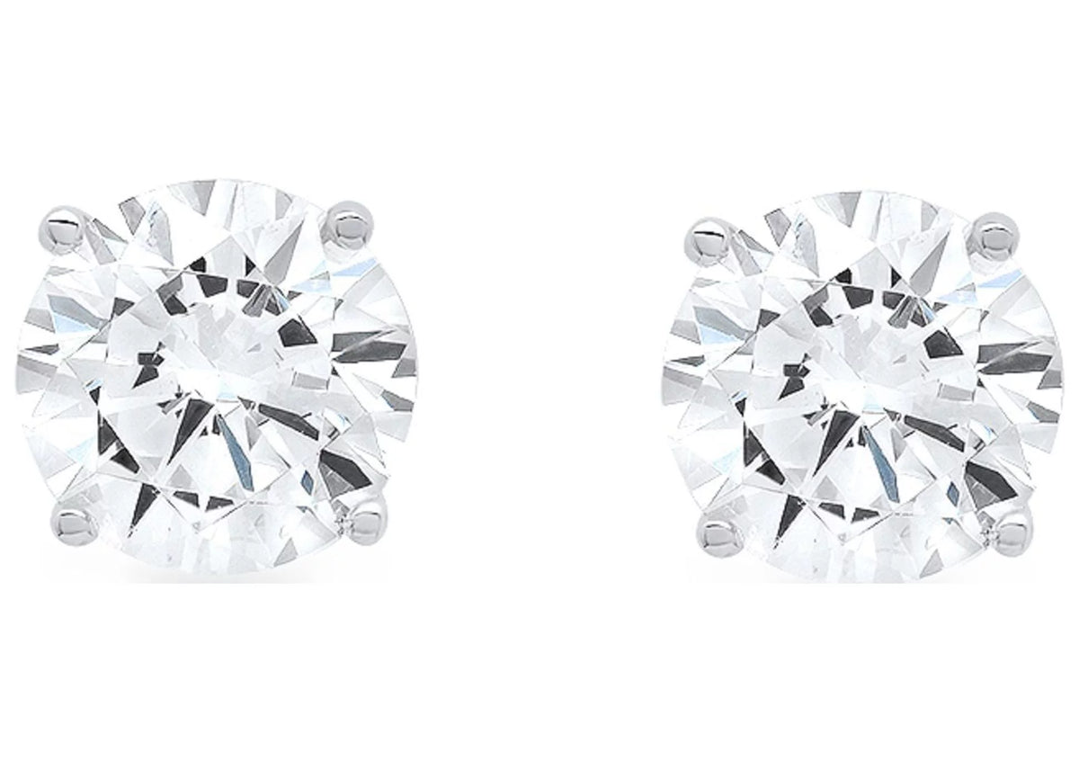 0.2 ct Round Cut Red Simulated Ruby 18k White Gold Stud Earrings N3989