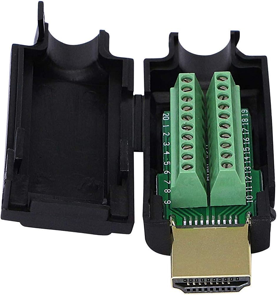 2 Pack HDMI Solderless Adapter Gold Plated Connector with Plastic Cover Screwdriver A62732