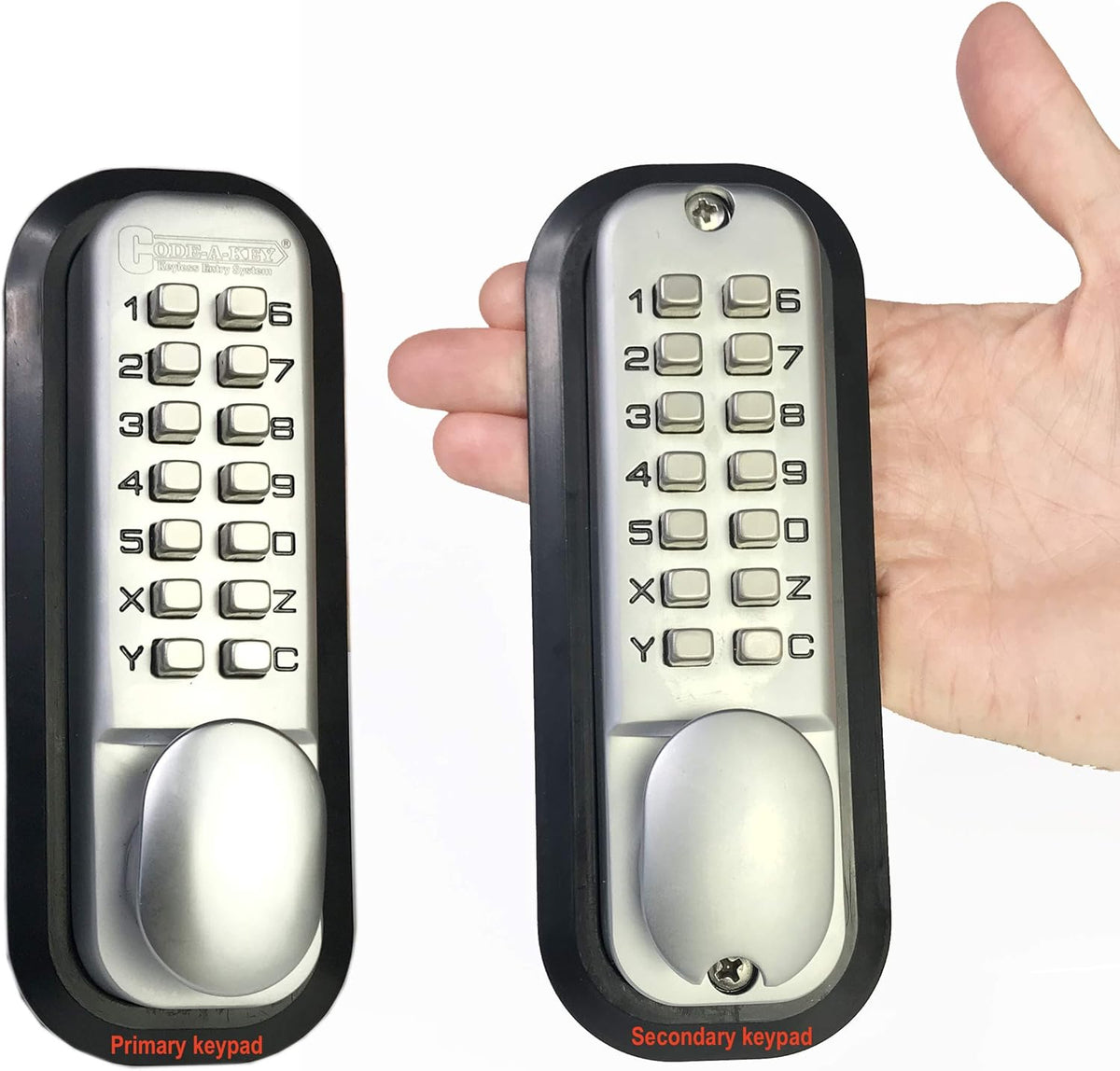 Double Keypad Mechanical Keyless Latch Door Lock Satin Chrome P685353