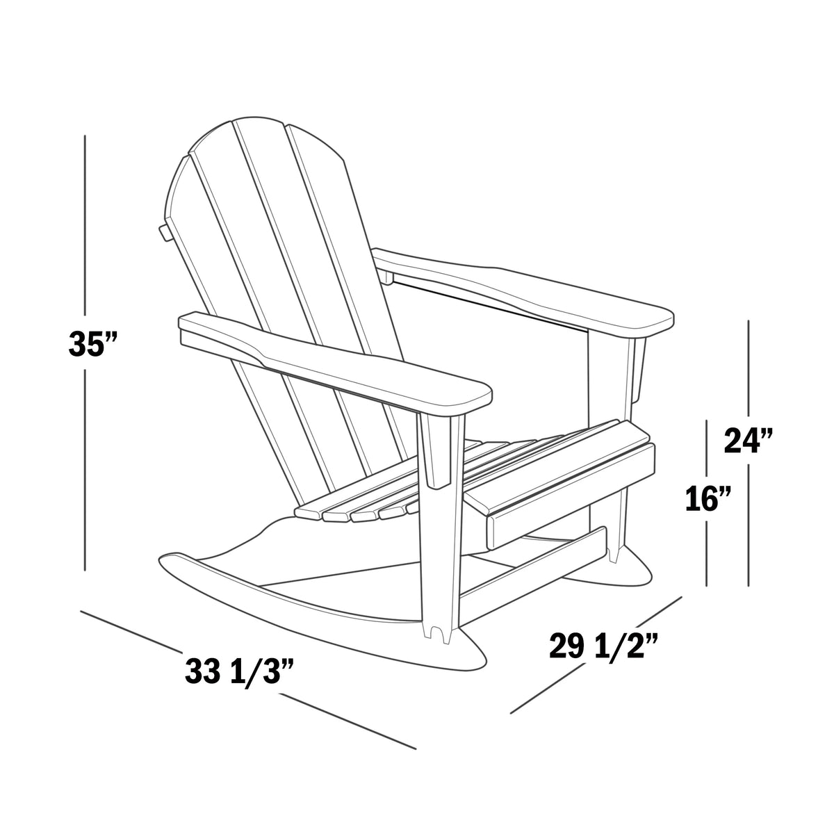 Black 2 Piece Outdoor Rocking Chair Set with Side Table S344094
