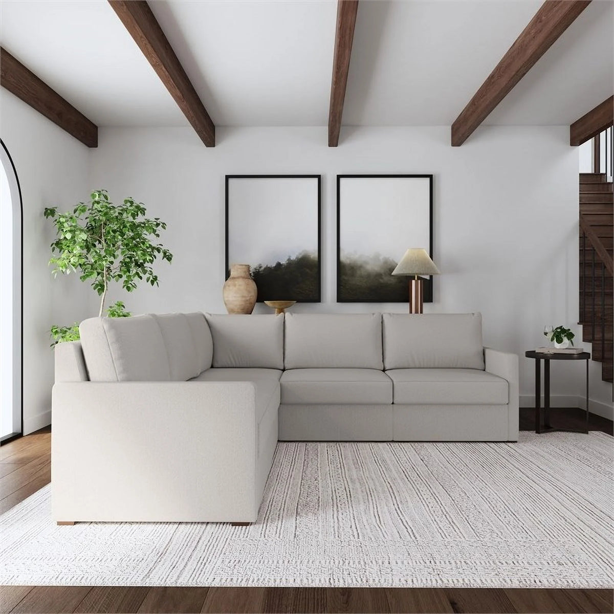 Beige 5 Seat Modular Sectional Sofa B77582
