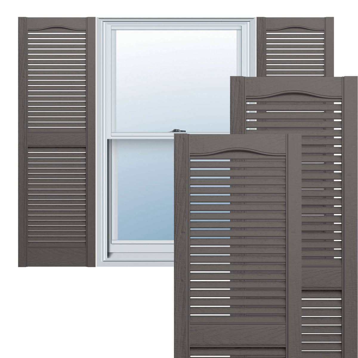 12x22W x 52x22H Vinyl Open Louver Shutters L73091