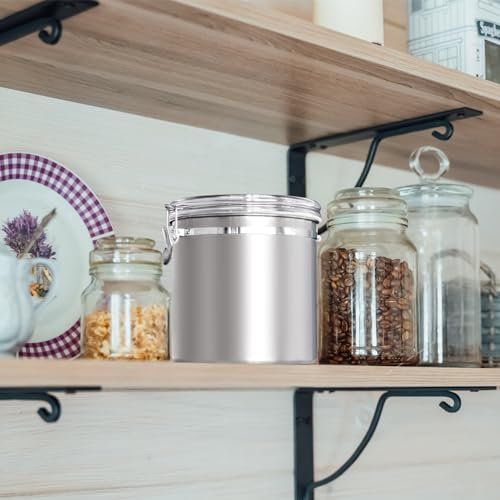 165oz Stainless Steel Airtight Canister with Clear Lid and Locking Clamp J41537