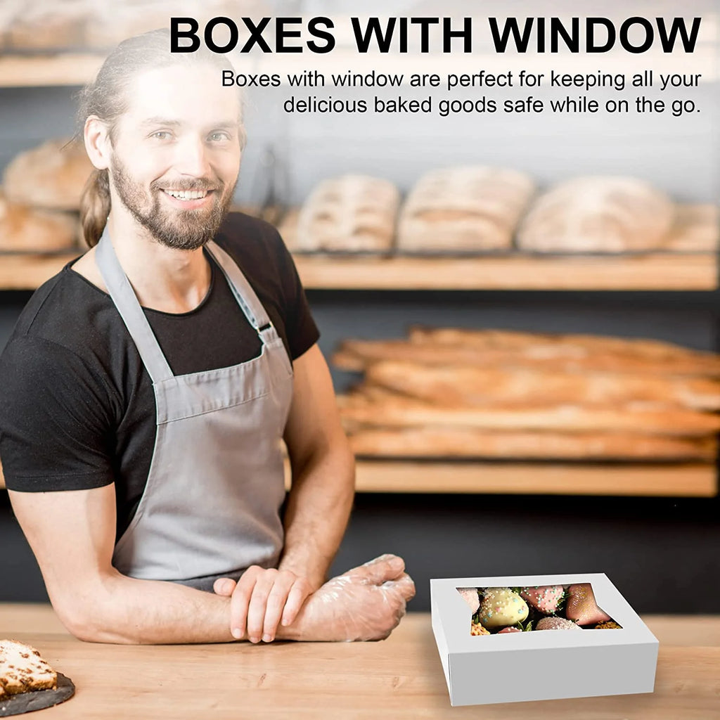 White Cupcake Box with Window Pack of 25 P771500
