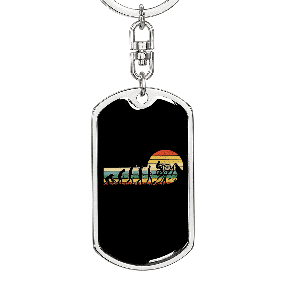 Stainless Steel or 18k Gold Swivel Dog Tag Keychain N727073