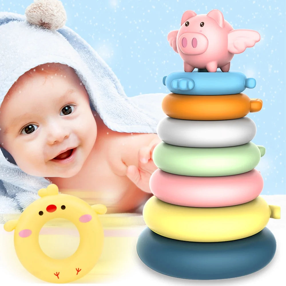 7 Rings Stacking Rings Soft Toys for Babies A5192