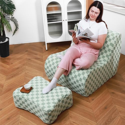 Checkerboard Fleece Bean Bag Chair T267675