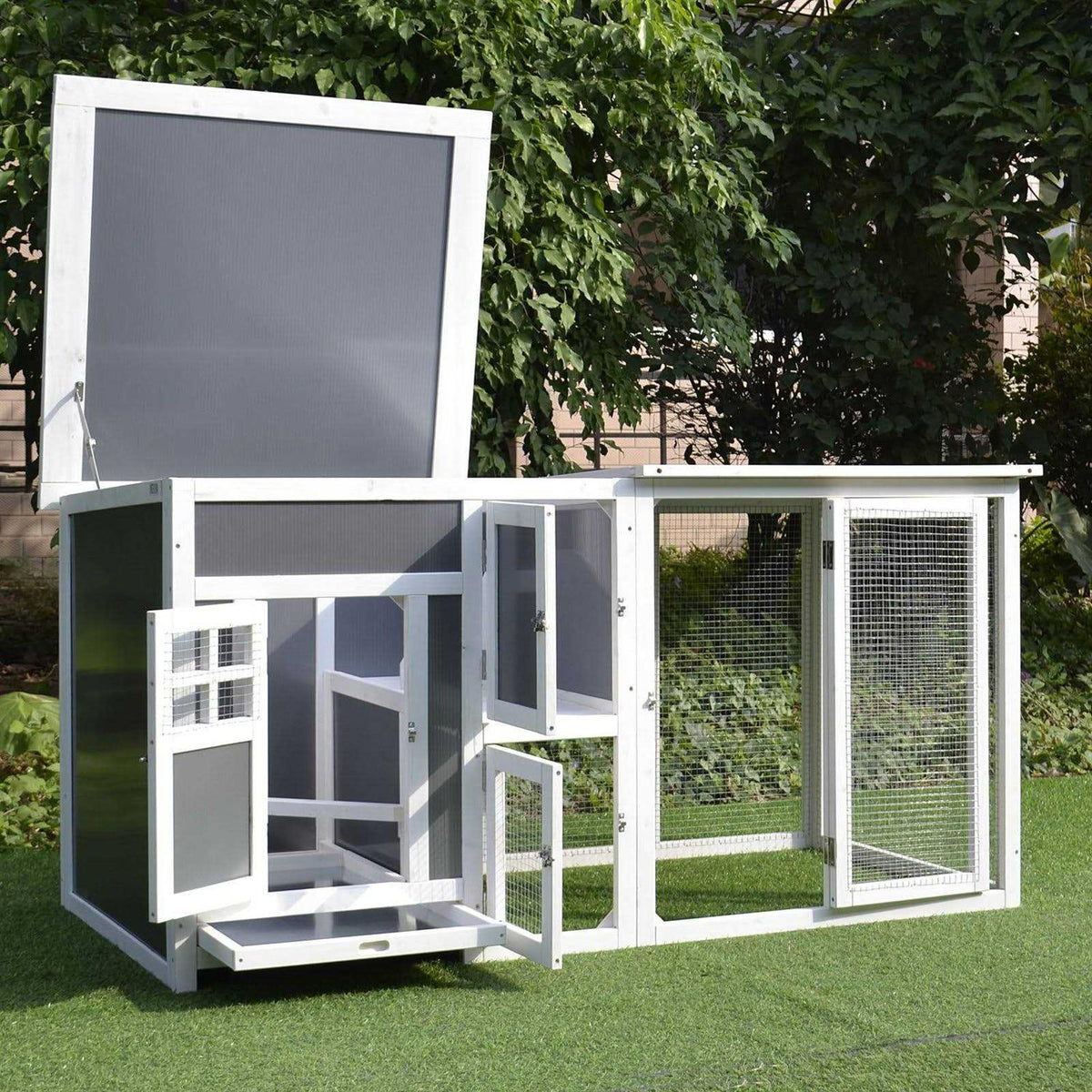 Wooden Chicken Coop with Run Area J2894