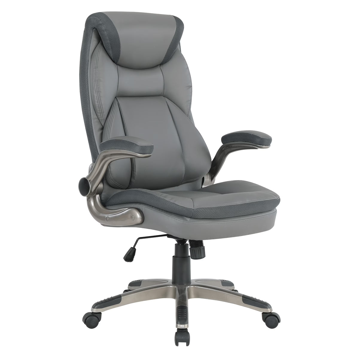 Charcoal Bonded Leather Chair with Nylon Base C2791